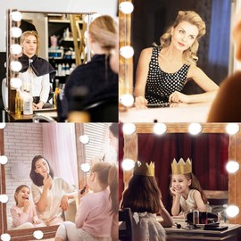 Estink Vanity Mirror Lights Kit, 12pcs Dimmable LED Makeup Light Bulbs, 1-5 Level, 3200-7000K, 10W, for Bathroom Dressing Room Beauty Salon