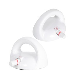 Grab Bars for Bathtubs and Showers, Unique Safety Desigh Shower Handles for Elderly, 5 Inches Powerful Suction Cup, Maximum Load Capacity 288 Pounds, Bathroom Grab Bar for Seniors, White, 2 Pack