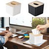 Wooden Tissue Box Holder, Small Square Paper Holder Box with