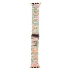 Watch Strap Fashion Resin Wristwatch Band Replacement Gift for IOS Watch Pink Green(For 38mm/40mm )