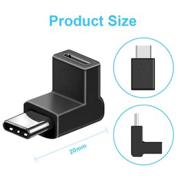 SELIACR USB C 90 Degree Adapter (Pack of 3), USB C 3.0 Male to Female 10Gbps OTG Adapter Stereo Elbow Adapter Compatible with USB-C Tablet Phones (3 Types of 90 Degree Adapters)
