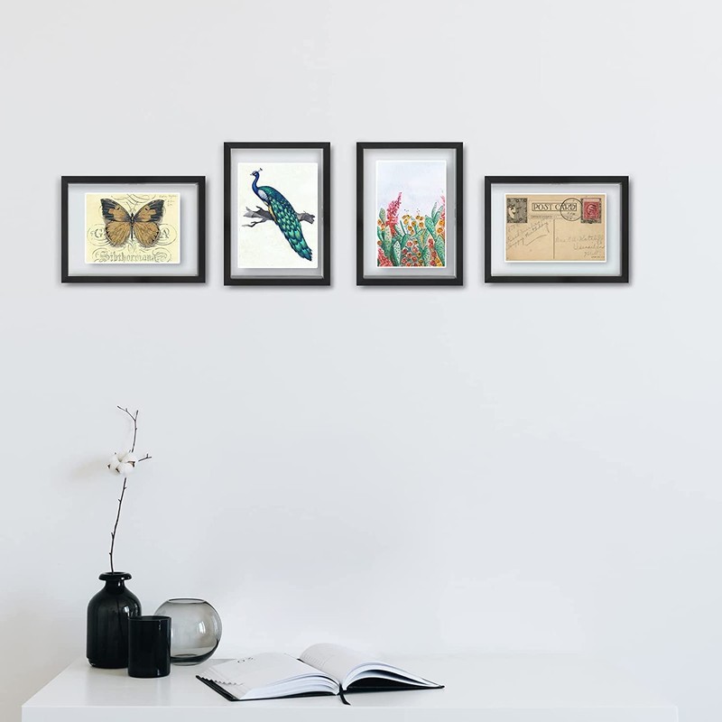 Frametory, 5x7 Floating Picture Frame - Metal Photo Frame -
