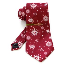 JEMYGINS Men's Christmas Tie and Tie Clip Set - m