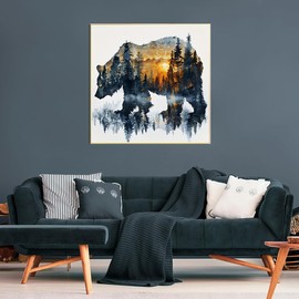 DIYCYCY DIYCYCY Forest Bear Diamond Art Kits for Adults,DIY 5D Diamond Painting Kits for Beginners, Round Full Drill Diamond Dots Paintings,Diamonds Pictures Gem Art for adults Crafts Home Decor 13.78x13.78in