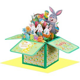 Osterkarten, Ostereier Pop Up Karte, Karte Ostern, Osterkarten mit Umschlag, Pop Up Ostergrußkarte, Easter Grußkarten, 3D Osterkarte, Hase Karte 3D Pop Up, Osterkarte, 3D Pop Up Osterkarten