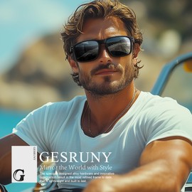 gesruny Polarized Sunglasses for Men and Women - Classic Sport Sun Glasses Shades for Driving Running Cycling Fishing