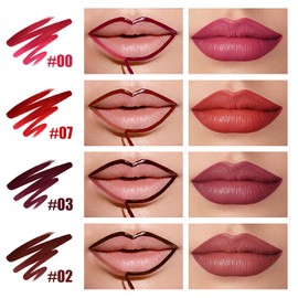 MLSMILE 4 PCS Peel Off Lip Liner Set, Lip Liner Stay, Matte Pink Lip gloss Stain, Long Lasting Peel Off Lip Stain Tattoo, Proof Lipstain Nude Non-Fading Lip Gloss Tint