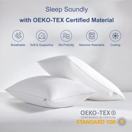 CozyLux Pillows Standard Size Set of 4, Hotel Quality Bed Pillows for Sleeping 4 Pack, Cooling Pillows for Side Back and Stomach Sleepers, Down Alternative Luxury Soft Supportive Pillows (18x26)