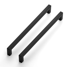 Ravinte 5 Pack Kitchen Door Handles Black Handles for Cupboards 256mm Cupboard Handles Kitchen Cabinet Handles Square Bar Wardrobe Handles Cabinet Door Handles Drawer Handle, UKFX256HS5