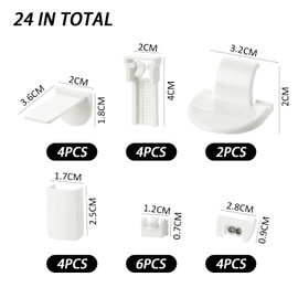 4 Sets of 24 Pleated Blind Accessories Set, Clamp Support Accessories, Blind Brackets, Pleated Blind Spare Parts, Pleated Blind Spare Parts Without Drilling