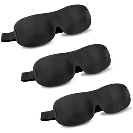 Brevanza Pack of 3 Sleeping Masks, 3D Eye Mask, Sleeping Mask with Deep Eye Sockets, Sleep Mask for Men and Women, Adjustable Sleeping Masks, Full Light Blocking Sleep Mask for Travel