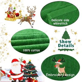 Christmas Hand Towels,YIMIKE 3 Piece Large Size 14x30 inch Maxs Dish Towel Bathroom Kitchen,100% Cotton,Decorative Dish Face Towels Set for Cleaning,Cooking and Decorations,Embroidered Holiday Design