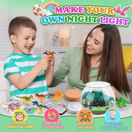 HappyGoLucky Craft Kits for Kids, Dinosaur Toys for Boys 3 4 5-9 Year Old Boy Gifts Terrarium Kit Boys Toys Age 3-9 Arts and Crafts for Kids Best Toys for 3 4 5 6 Year Olds Girls
