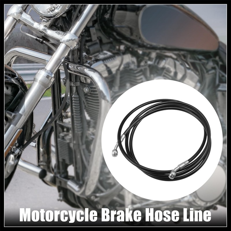 Hihaha Motorcycle Hydraulic Brake Line Oil Hose Pipe 220cm Black