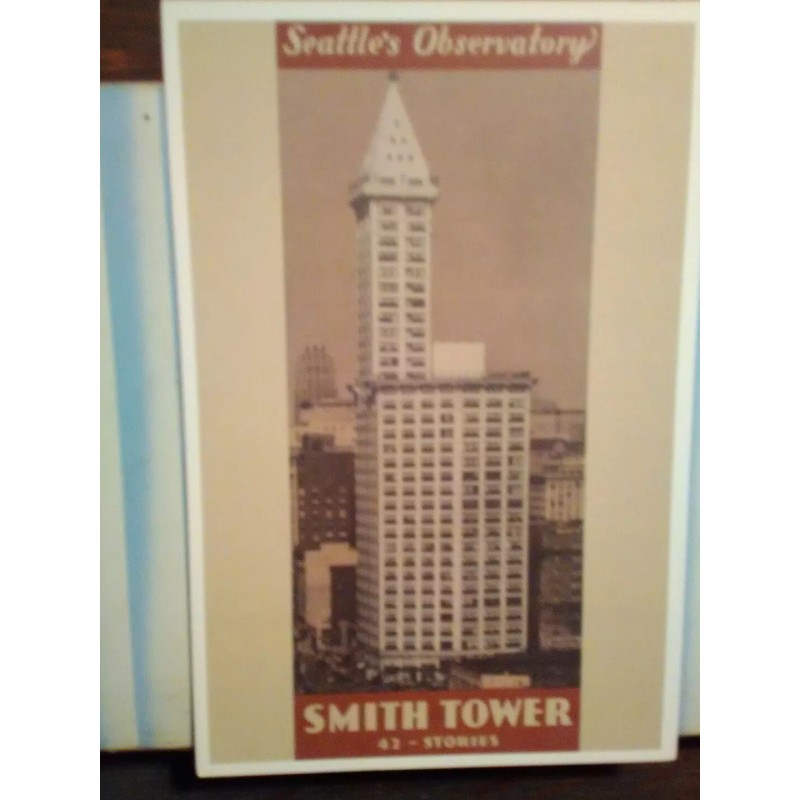 SEATTLE WA aerial view VINTAGE POST CARD SMITH TOWER SEATTLE
