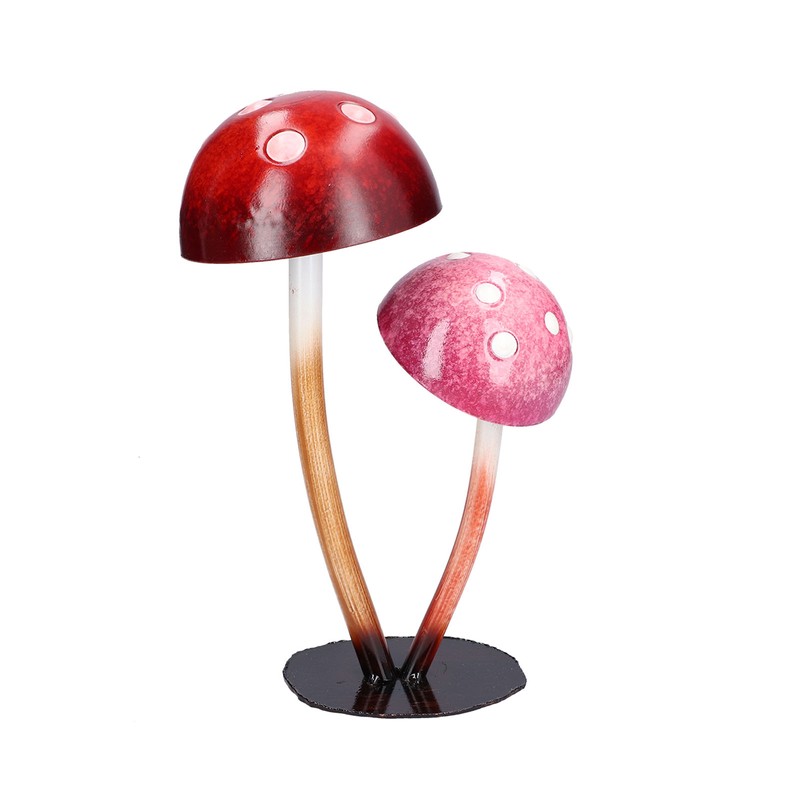Iron Mushroom Ornament Waterproof Courtyard Balcony Decoration for Gardening Outdoor