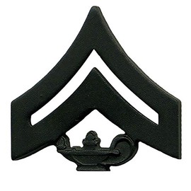 Uniform Accessories Unlimited Inc Marine Corps JROTC Enlisted Subdued (Black) Metal Insignia Rank (Corporal)