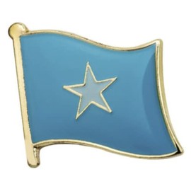 Somalia National Flag Metal Enamel Pin Badge – 1.9cm x 1.6cm – Hard Enamel Somali Blue Flag with White Star – African Nation Lapel Pin for Jacket, Backpack