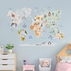 Fenteer Animal World Map Wall Stickers Wall Decals,Cute Kids Educational