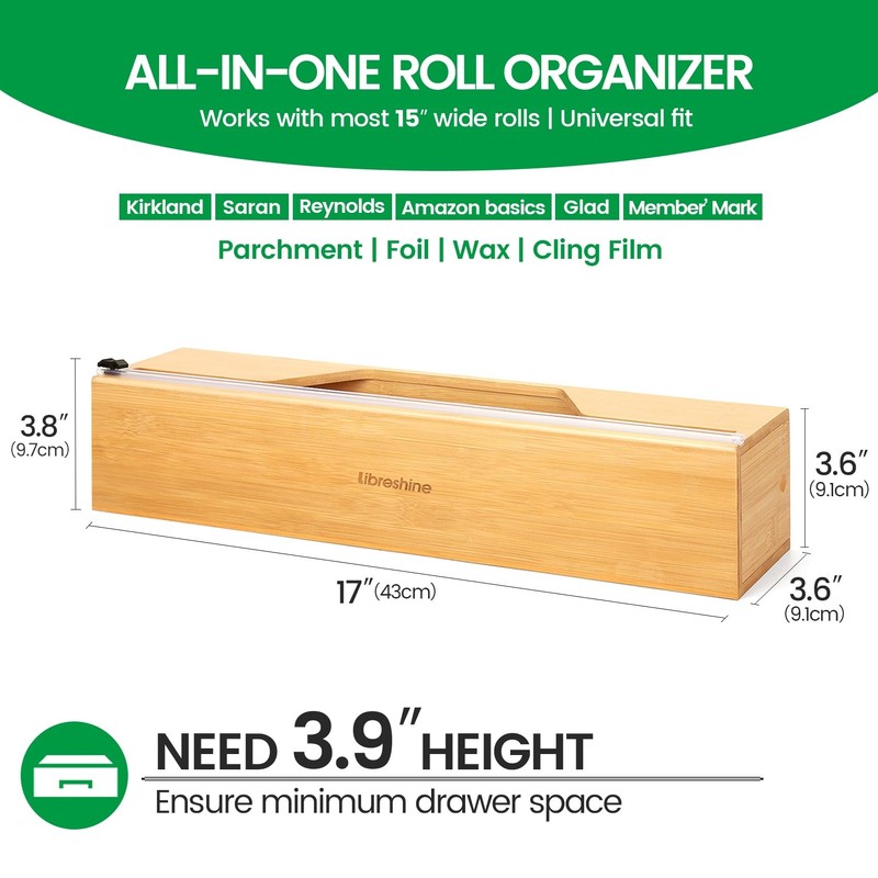 Libreshine 15 Inch Parchment Paper Dispenser with Cutter for Costco-Sized