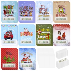NKM 30 Pcs Christmas Money Holders, Christmas Money Holder Ornaments for Cash Money Card with Plastic Cover Christmas Hanging Decoration