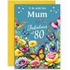 Mum 80th Birthday Card - Happy Birthday - Fabulous at