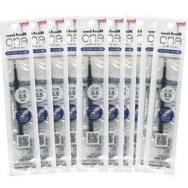 Mitsubishi Pencil Ink Refills for One P - One F Gel Pens • 0.5 mm • Blue-Black Ink • Set of 10 [UMR-05S]