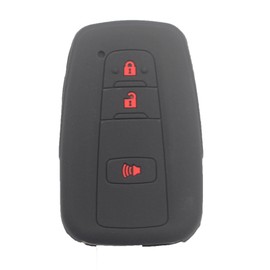 kcpros - Funda protectora de silicona de goma con 3 botones para llavero, sin llave, compatible con Toyota Prius RAV4 Highlander Corolla C-HR