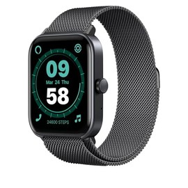 SMARTY2.0 - Smartwatch SW038D - Colour Black - Built-in Alexa Voice Assistant, Bluetooth Calls, 14 Sports Modes, 1.8 Inch Display - Metal Strap, Black, Standard, Modern, black, Modern