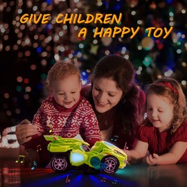 Highttoy Transforming Dinosaur Toys for 3-7 Year Old Boys Girls,Automatic Transforming Dinosaur Car with Flashing Lights and Sound Dinosaur Transforming Car Toys for Kids Green