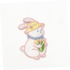 KONTONTY 9Pcs Embroidered Flower Bunny Patches for Clothes DIY Sewing