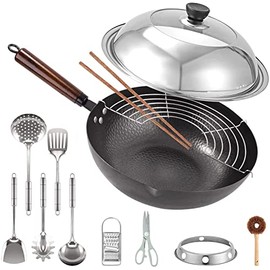 Carbon Steel Wok For Electric, Induction and Gas Stoves