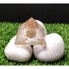 Sawcart Selenite Orgone Crystal Pyramid with Flower of Life Symbol