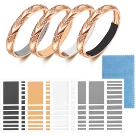 Ring Size Adjuster for Loose Rings 5 Sheets Size Spacer Reducer Resizer DIY RIng Snuggy Fit Jewelry Findings Tightener Set with Polishing Cloth