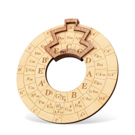 XUKZIMA 1 Wooden Melody Tool Round Circle of Fifths Wheel Melody Chord Tool Music Transpose Accessories Wooden Chord Wheel for Musicians Musical Beginners Songwriters for Notes Chords Key Signature