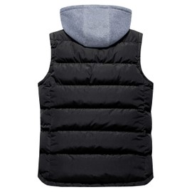 CREATMO US Men's Outdoor Casual Insulated Padded Puffy Down Vest Coat Puffer Jacket With Pocket Black 2XL