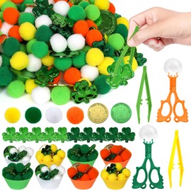 OAXNTGW 142 Pcs St. Patrick's Day Sensory Bin Items Irish Shamrock Coins Counting Sorting Sensory Bin Filler Fine Motor St. Patrick's Day Counts Special Needs Sorting for Irish Counting Decor