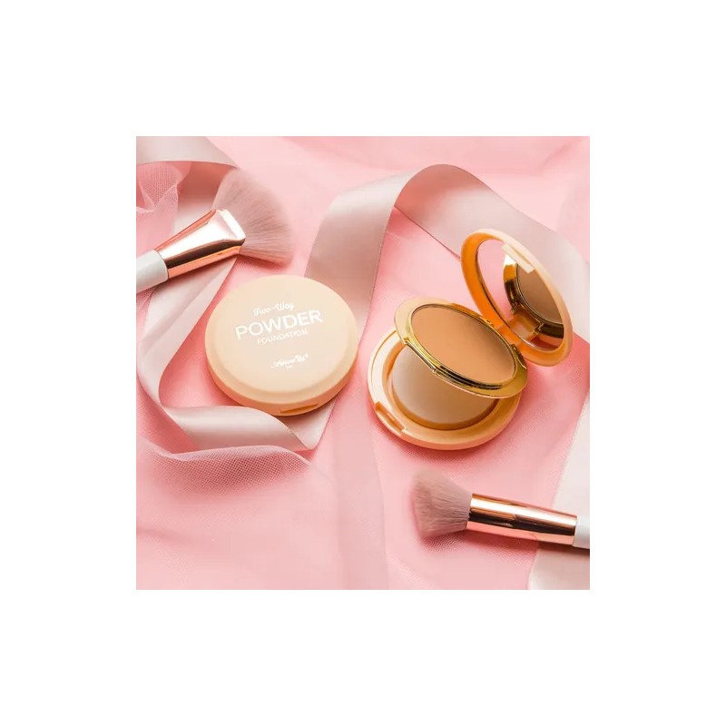 Polvo Compacto Amorus Two Way Powder Foundation 03 Warm Nude