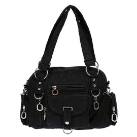 Christian Wippermann Women's Handbag Shoulder Bag Canvas Shopper Crossover Bag, black
