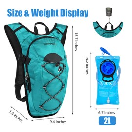 Zavothy Lightweight Hydration Backpack with 2L Water Bladder Water Backpack Hydration Pack for Cycling Running Biking Hiking Backpack Green