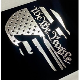 Diamond Etched We The People Punisher Car Tag Engraved Gloss Black Silver Etched License Plate(1550)