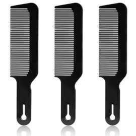 3 Pack Barber Combs - Blending, Fine Tooth Styling, Heat Resistant Flat Top Combs for Home Salon Barber (Black)