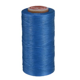 uxcell Flat Leather Sewing Waxed Thread, 270m / 295 Yards Polyester Wax String, 150D Wax Stitching Cord for Leather Crafts, Bookbinding, Bracelets Braided, Navy Blue