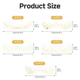 Wefaly Pack of 20 Glitter Freckles Tattoos, Silver Waterproof Face Stickers, DIY Makeup Patches for Festivals, Child-Friendly