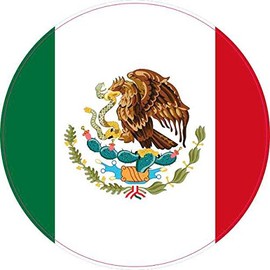 StickerTalk Circular Mexican Flag Vinyl Sticker, 4 inches by 4 inches
