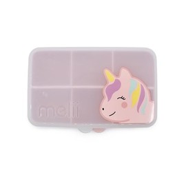 melii Mini Snackle Box – 6 Compartments, Divided Snack Container, Food Storage for Kids and Adults, Removable Dividers, Arts & Crafts, Beads, BPA-Free, Unicorn