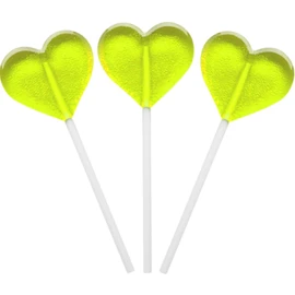 Fruidles Lollipops Mini Heart Shaped Flavored Delicious Lollipop, Individually Wrapped, 5g Lollipop (60 Lollipops, Green Apple)