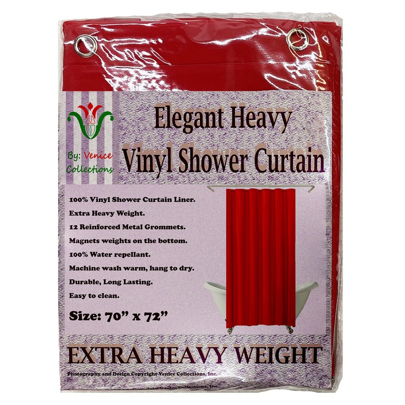 Venice Collections Elegant Heavy Duty Vinyl Shower Curtain Liner with