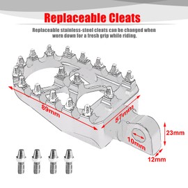 Goldfire 1 Pair Motorcycle CNC Wide Foot Pegs 360° Roating Foot Rest Pegs MX Chopper Bobber Style Footrests Fits for Harley Dyna Sportster Fatboy Iron 883 Accessories (Golden Style)