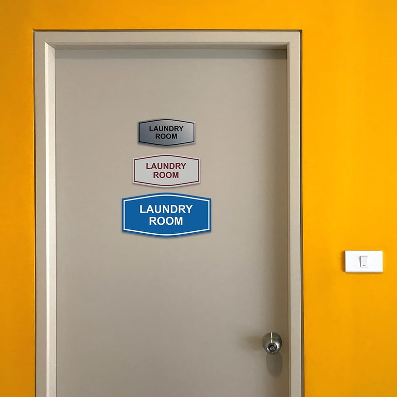 Fancy - Letrero para cuarto de lavandería (blanco), tamaño mediano,